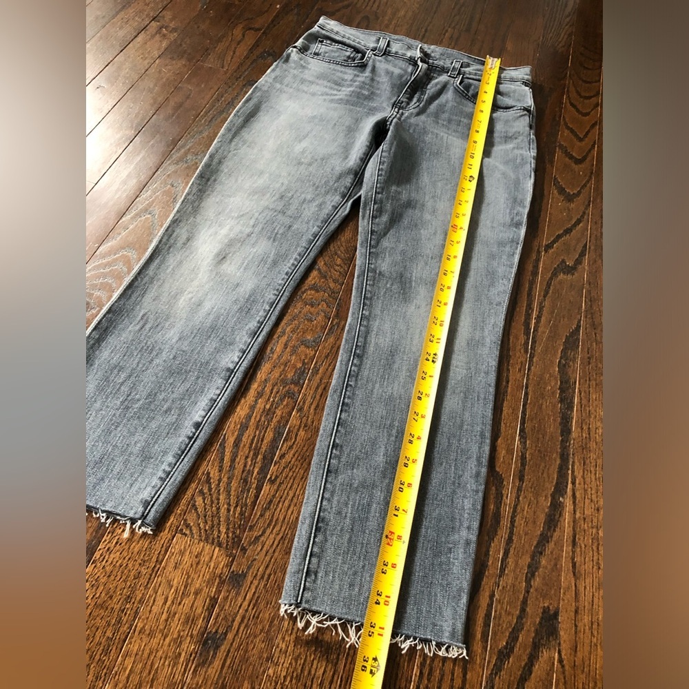 Proenza Schouler Womens 27 Blue/Gray Acid Wash PS-J2 5-Pocket Cropped Fray Jeans - Picture 10 of 16